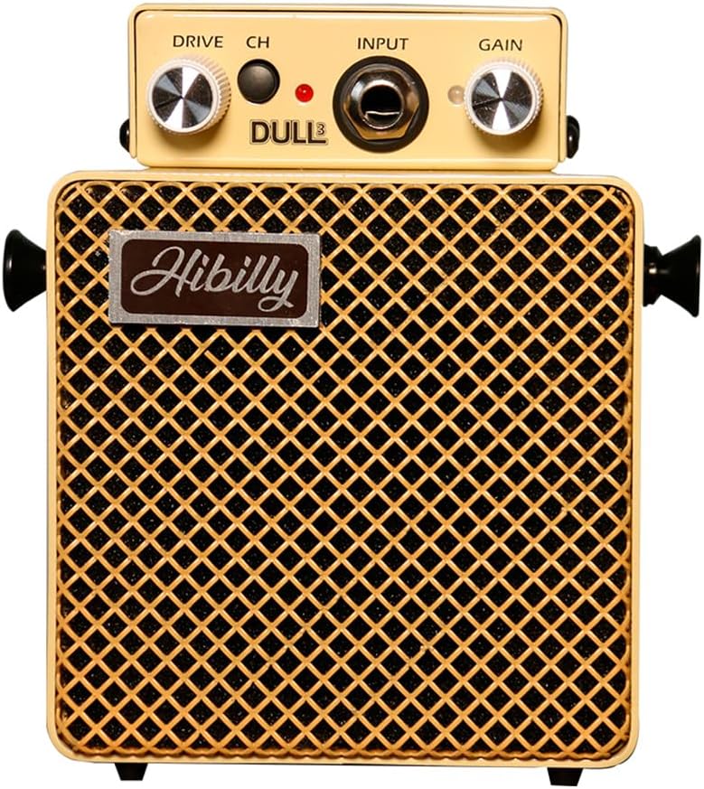 HiBilly Dull3 Full-Metal Mini Guitar Amplifier, Rechargeable 3W Pocket Micro Amp with Clean/Overdrive/Distortion Modes, 3" Speaker, 1200mAh Battery - Image 1